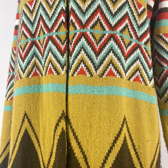 Hot & Delicious Sante Fe Cardigan, M/L, Sweater, open front, Fringe, Brown multi - Picture 7 of 10